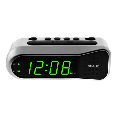 Electric Tabletop Clock in Silver with Alarm