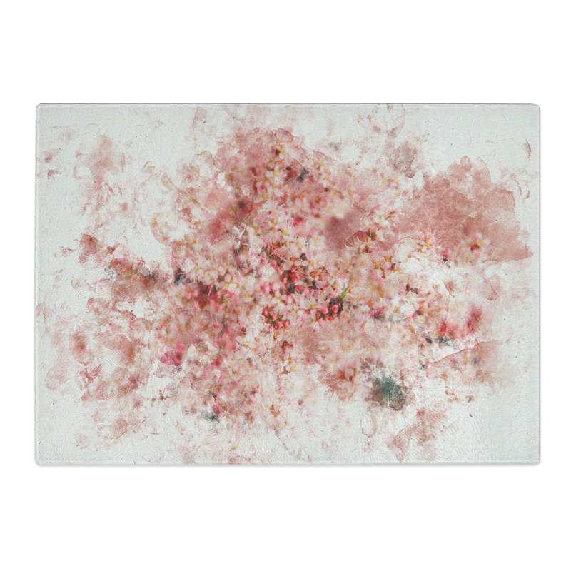 Tempered Glass Cherry Blossom Chopping Board, 28.5 cm x 39 cm
