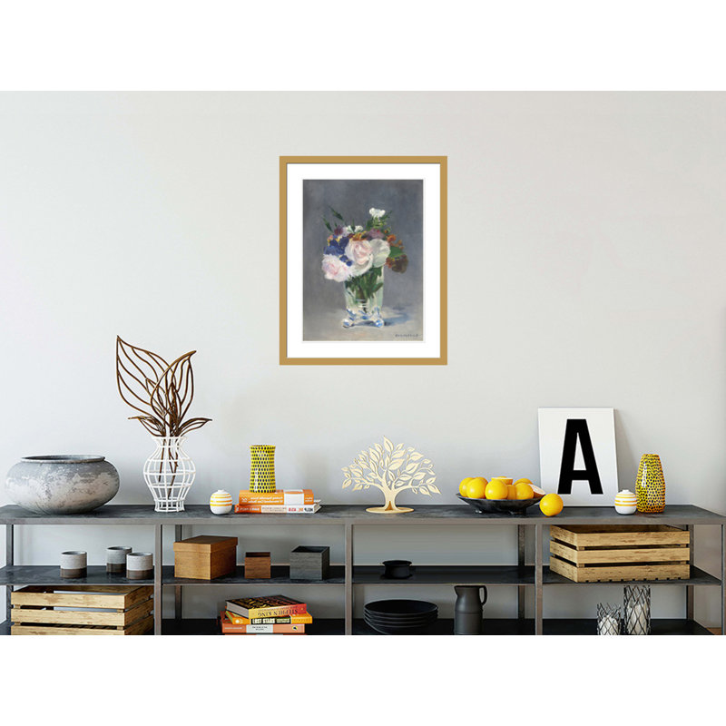 Flowers in a Crystal Vase by Edouard Manet -Framed Giclee Print, 29.28" H x 23.5" W