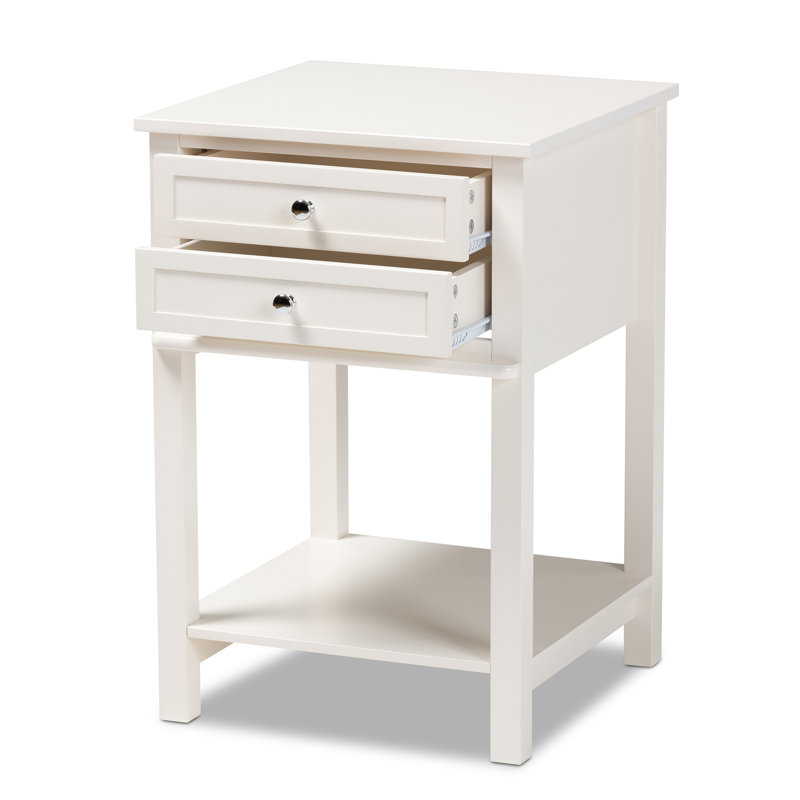 Table de chevet 2 tiroirs Karihayan Picadilly, Blanc