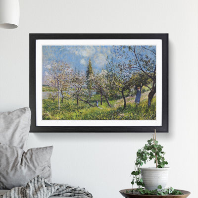 Orchard in Spring by Alfred Sisley - Framed Print