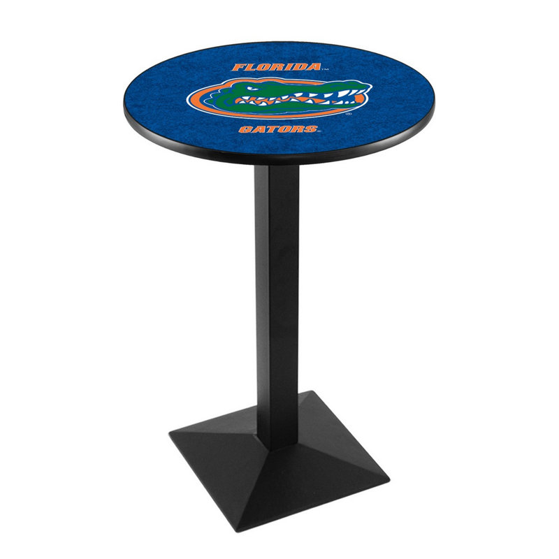 Round Metal Base Dining Table, Black Wrinkle, University of Florida