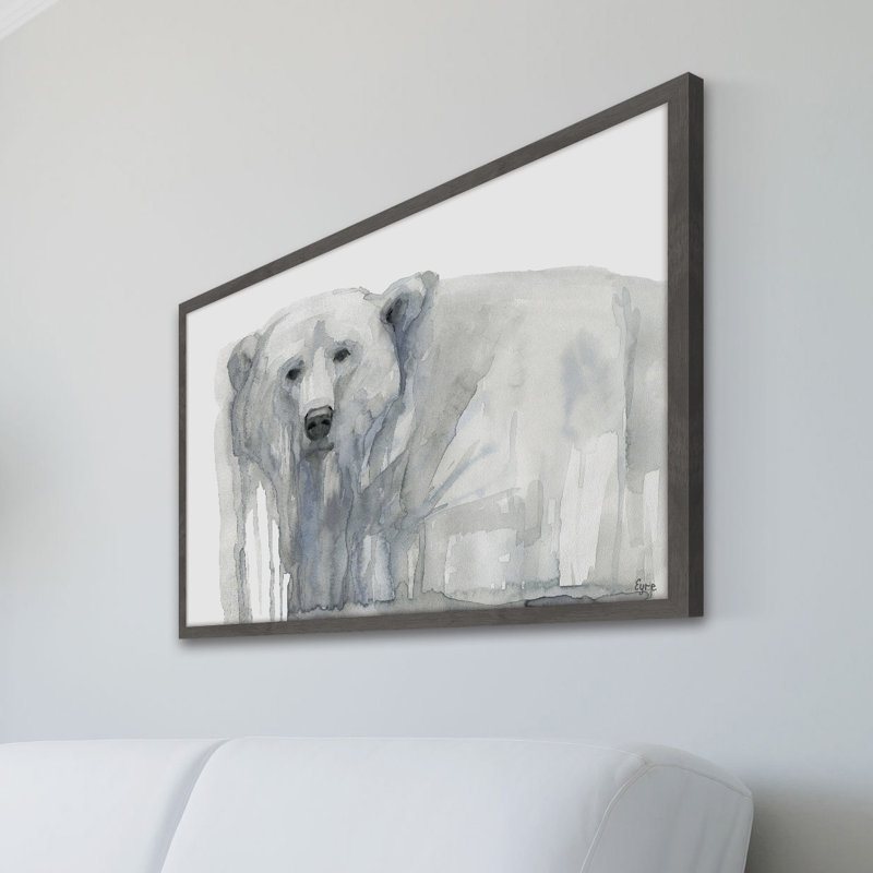 « polar bear », reproduction d’art encadrée, H 24 po x l 36 po x P 1,5 po