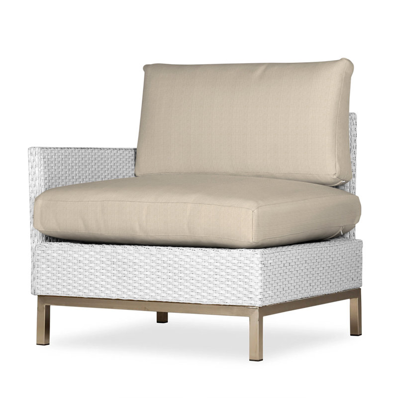 Elements Outdoor One Arm Lounge Chair, Cottage Pepper, White