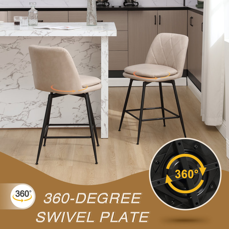 Tabouret de bar et de comptoir Garrey, Bar Stool (28" Seat Height), Taupe