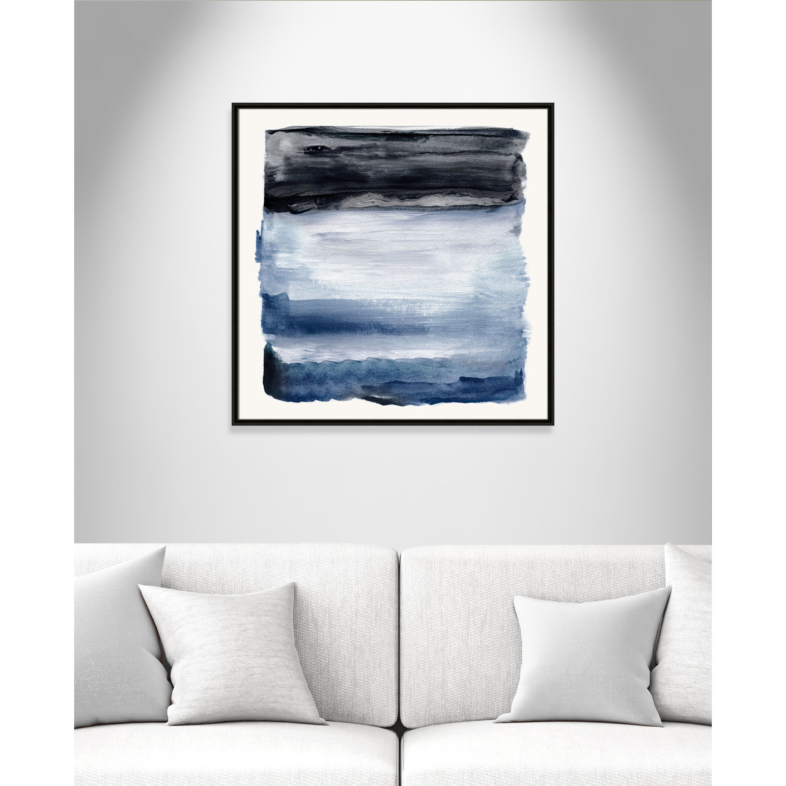 Sky Collection "Navy Sky I" Print by Nan, Espresso, 31.5" H x 31.5" W