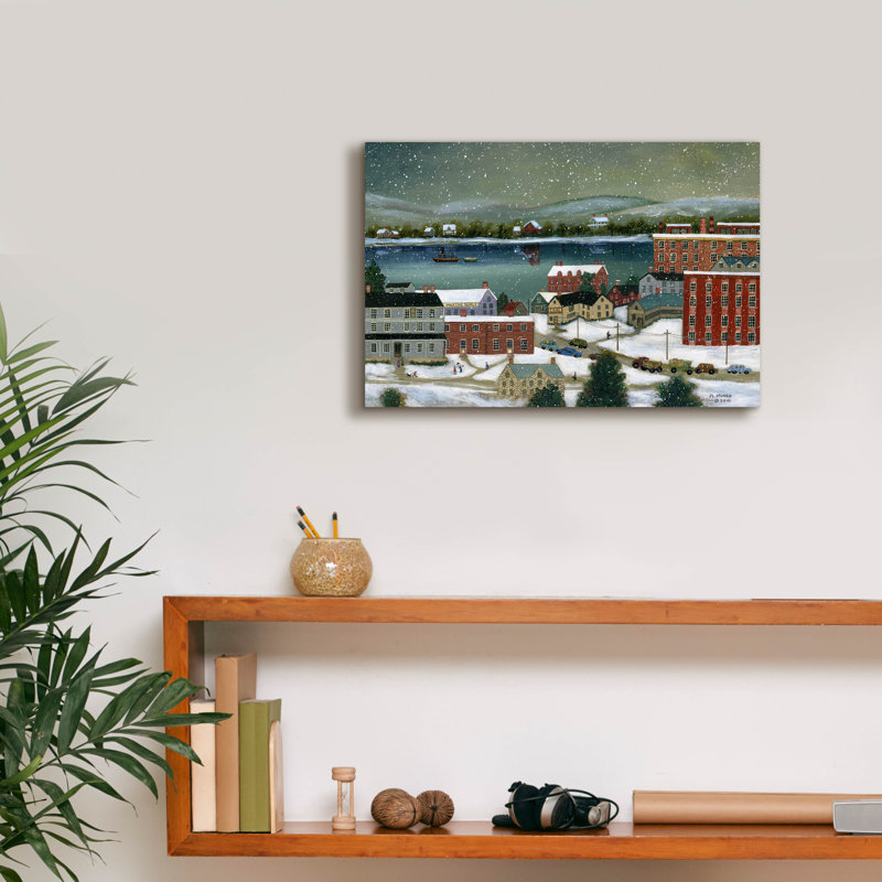  «Winter On The Hudson River» par JL Munro, art mural sur toile, 18 po x 12 po, H 12 po x l 18 po