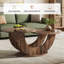 Table basse avec tablette de rangement et cadre en bois-2019853882