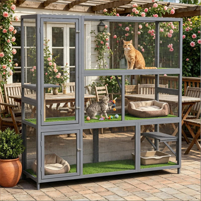 Maison de chat murale en bois