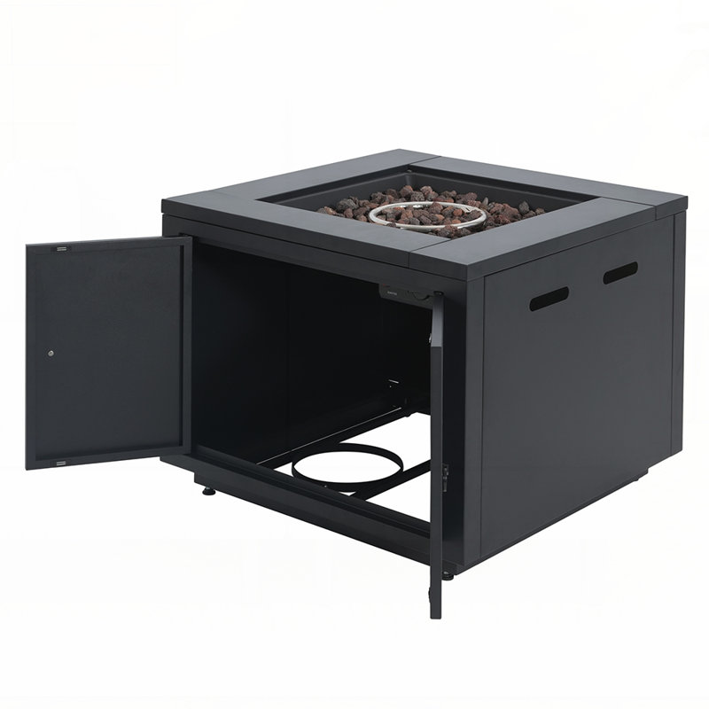 Table de foyer carrée en acier, 40000 BTU, durable et élégante pour les rassemblements extérieurs et la chaleur