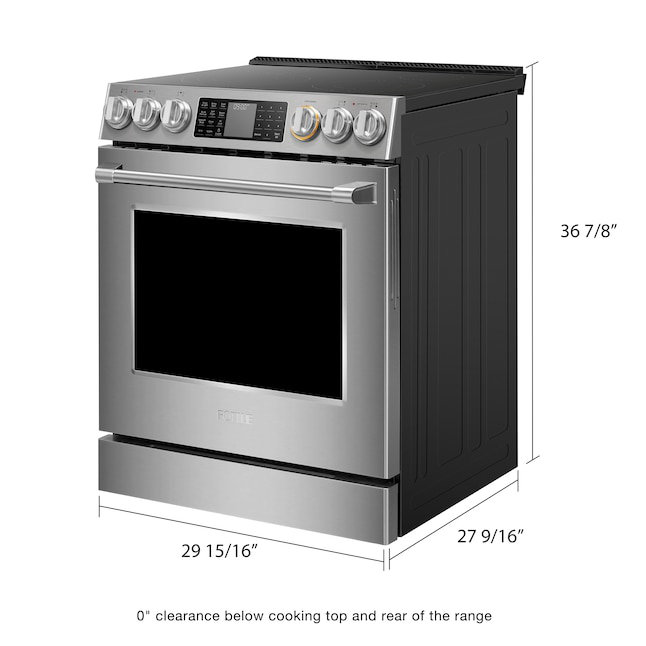Stainless Steel 30" Slide-In Electric Range, 5-Burner Cooktop, 5.7 Cu. Ft. Capacity True Convection Oven, Air Fry  with Built-in Self-Clean Mode