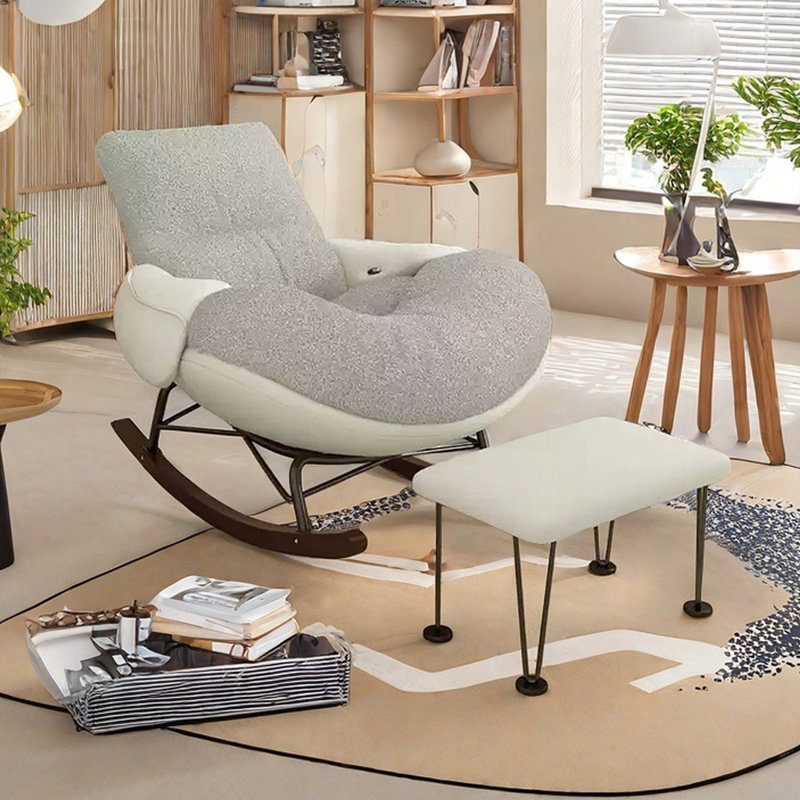Chaise berçante ergonomique, Gris, Blanc