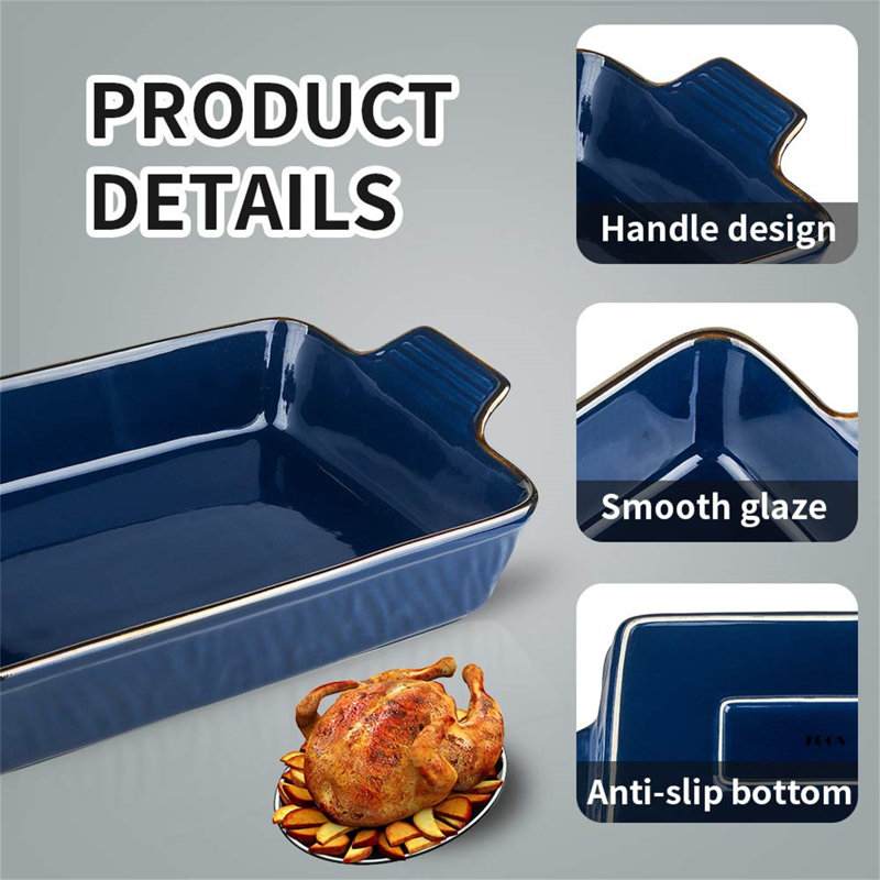 Aegean Blue Ceramic 9x13 Rectangular Baking Dish