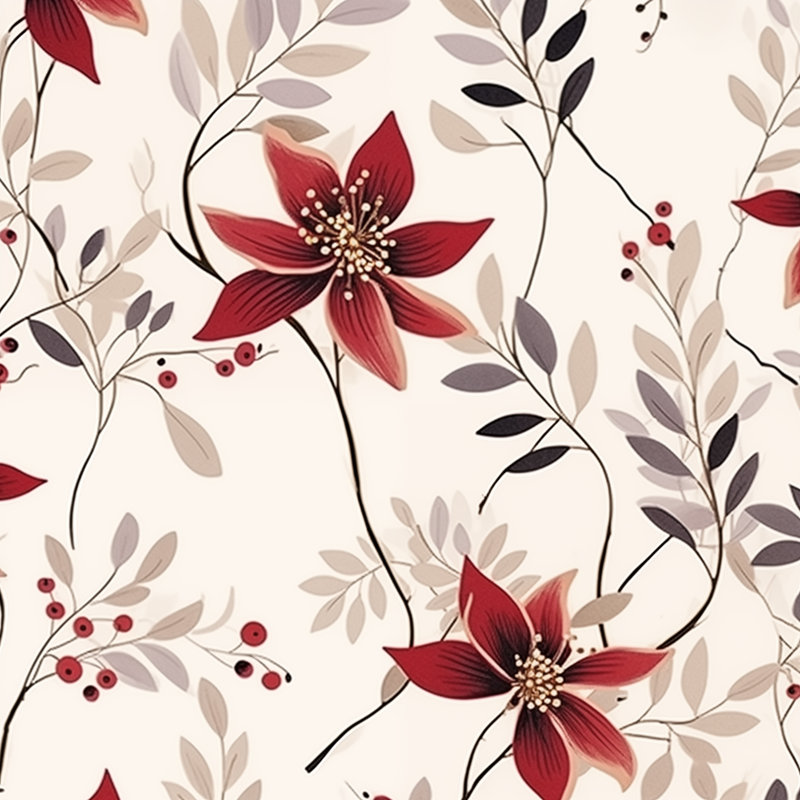 Motif de fleur rouge - Toile rouge pour une décoration intérieure élégante