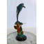 Sculpture de dauphin en bronze avec tortue de mer et récif corail Nifao