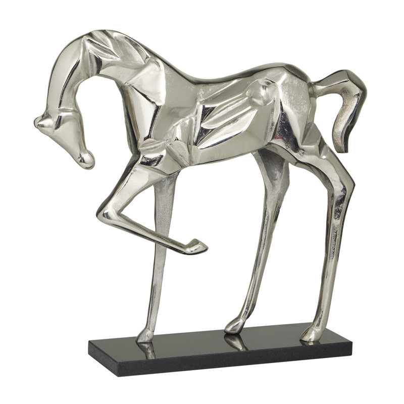 Animals Figurines & Sculptures, 18.45'' H X 19.15'' W X 5.15'' D, Silver/Black
