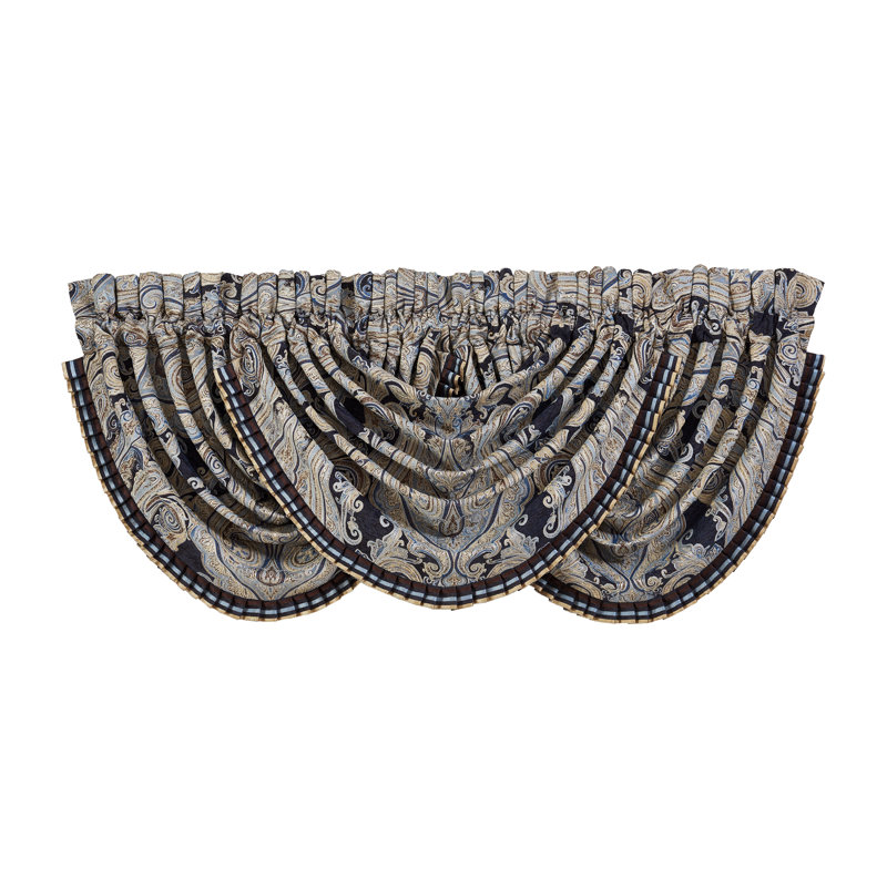 Luciana - Indigo Window Waterfall Valance, Indigo