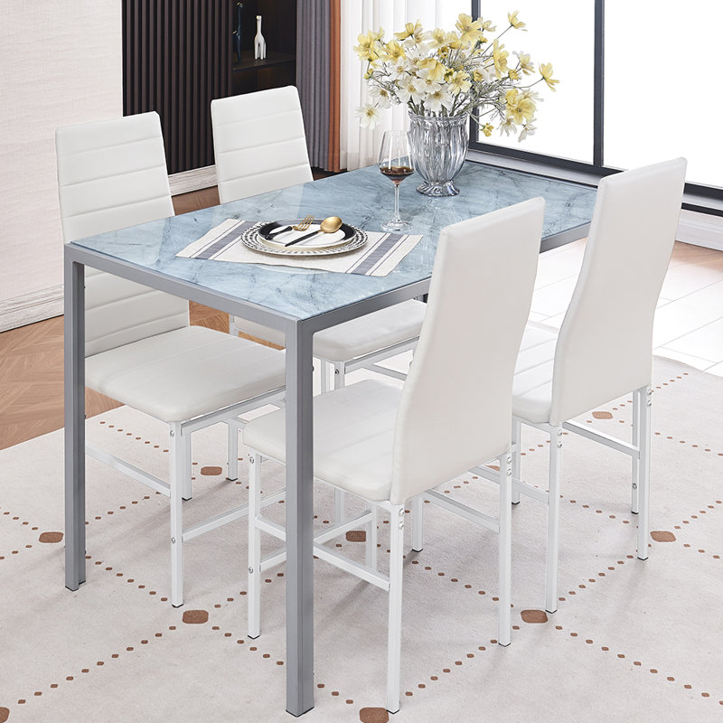 Ensemble repas pour 4 personnes Georgieann, Blanc