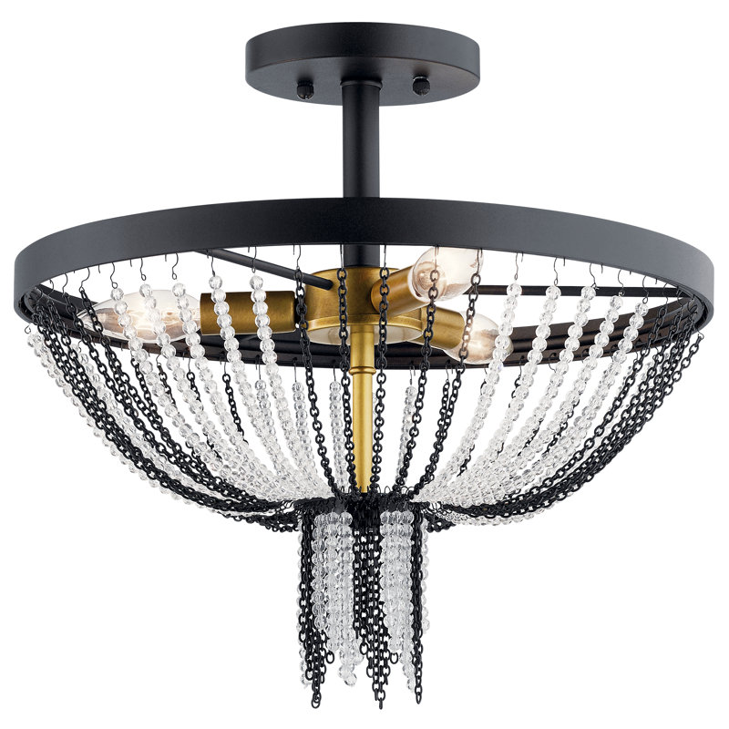 Plafonnier semi-encastré 3 lumières 16 po Noella