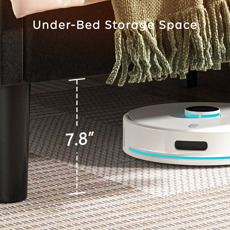 Lit plateforme en tissu d'ameublement, Simple