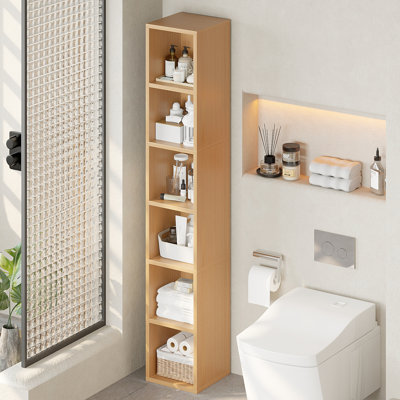  6-Tier Tall Bookshelf,Slim Storage Organizer Shelf,Display Storage Shelf