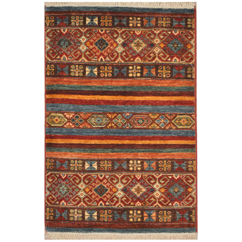 Tapis en laine noué à la main Khorjeen Kazak