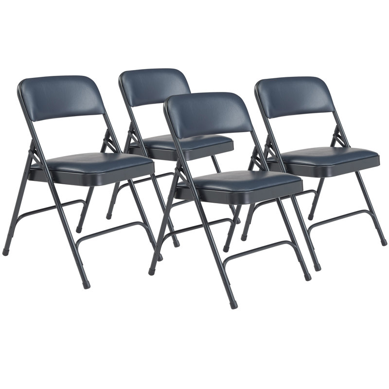 Chaise pliante en vinyle Symple Stuff Humbert, Bleu / bleu 