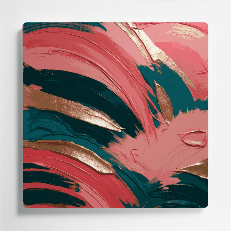 Paysage abstrait, art mural brun en métal 99, H 16 po x l 16 po