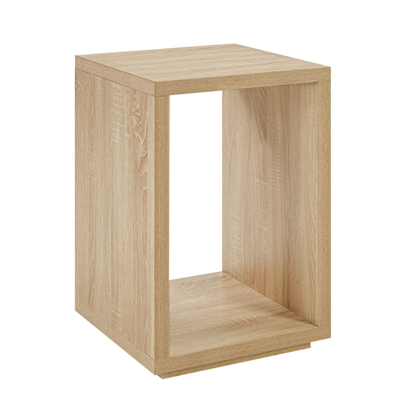 Table de bout avec rangement Jaffrey, Blanc patiné