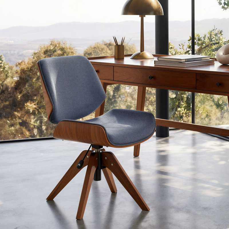 Chaise de bureau Oswina, Blue Fabric