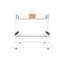 Lit superposé simple en métal avec couchette et accents en bois-1757484442