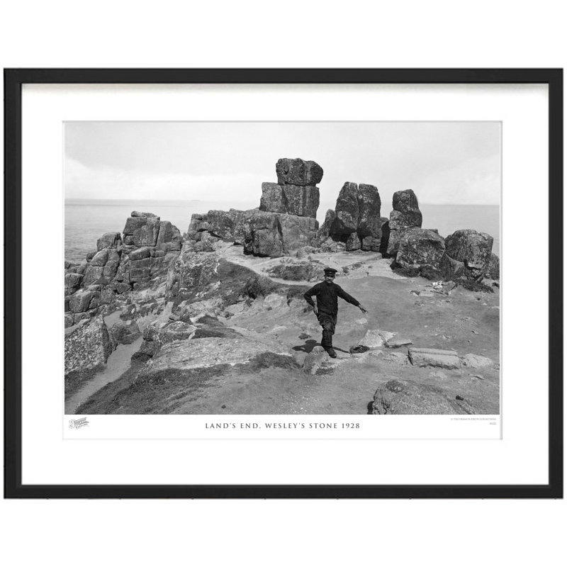 Lands End, Wesleys Stone 1928 - Single Picture Frame Print, 28cm H x 36cm W x 2.3cm D