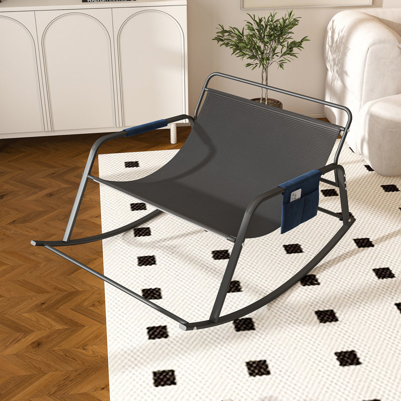 Chaise berçante avec rangement, Bleu