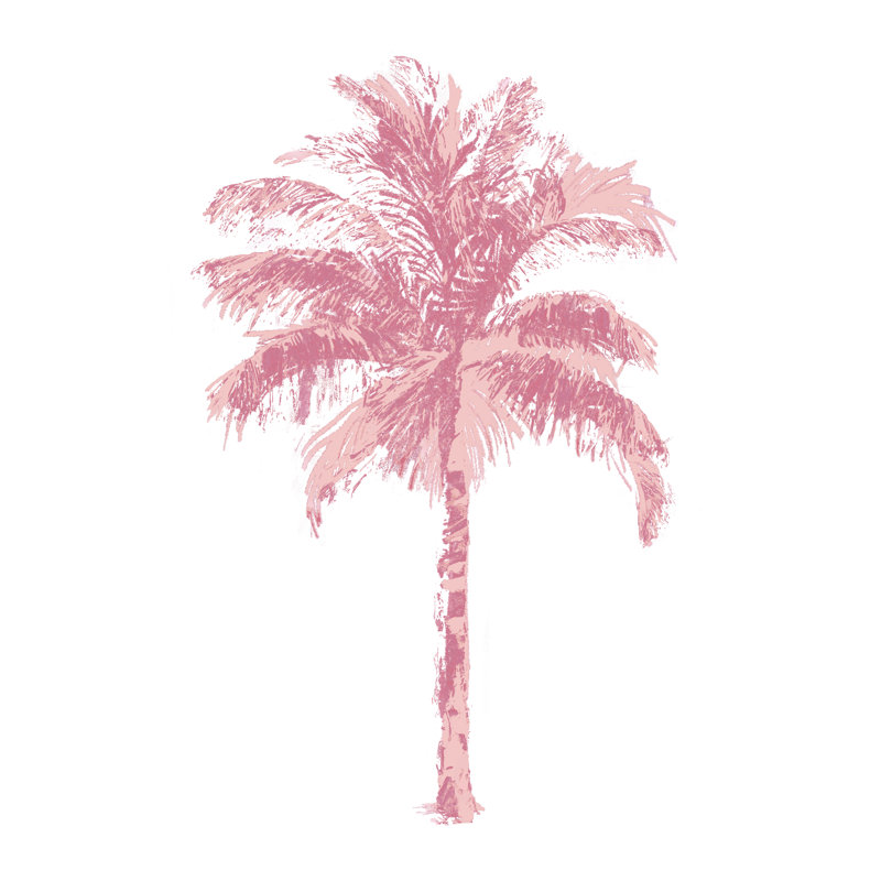 «Elisae Palm Pink II» sur toile par Kristen Drew, H 16 po x l 12 po