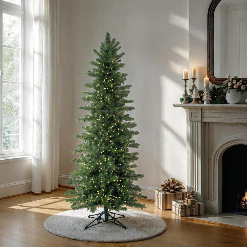 4' Green Alberta Spruce Artificial Christmas Tree with 150 LED Clear/White Lights with Stand, 4' H