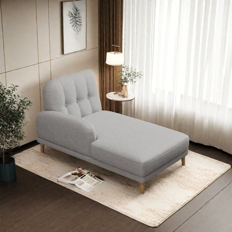 Chaise longue - Confort, Orienté à gauche (vu de face), Gris clair