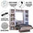 Easy-Lift Murphy Wall Bed in Wood Grain with Two Bookshelves-385874865-376475126