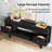 70.9" Console Table, Modern 2-Tier Entryway Table with Storage Drawers, Black