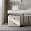 Bureau blanc rectangulaire en bois manufacturé avec 2 tiroirs-108482586-108482585