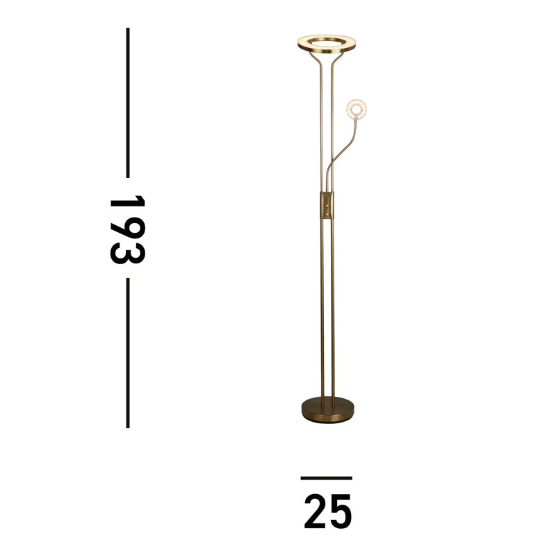 Chatan 180cm Uplighter, White, Brass