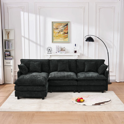 101.9-Inch Three-Seater Sofa, Made Of Chenille Fabric
