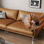 Canapé modulaire orange en cuir véritable-662894384