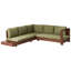 Rupakus 225 cm W L-Shaped Acacia Patio Corner Sofa with Cushions-801564007