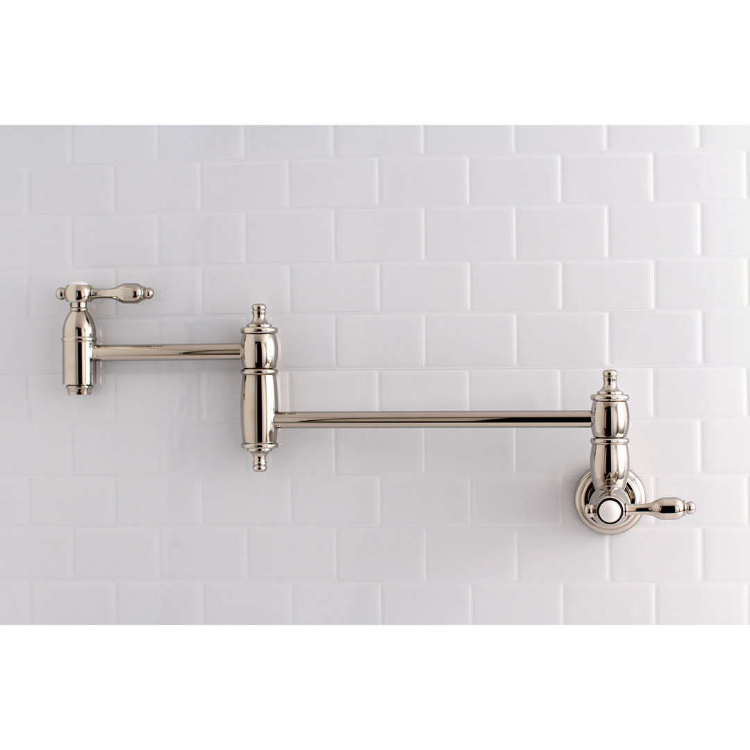 Kingston Brass Tudor Two-Handle 1-Hole Wall Mount Pot Filler Faucet Kingston Brass 