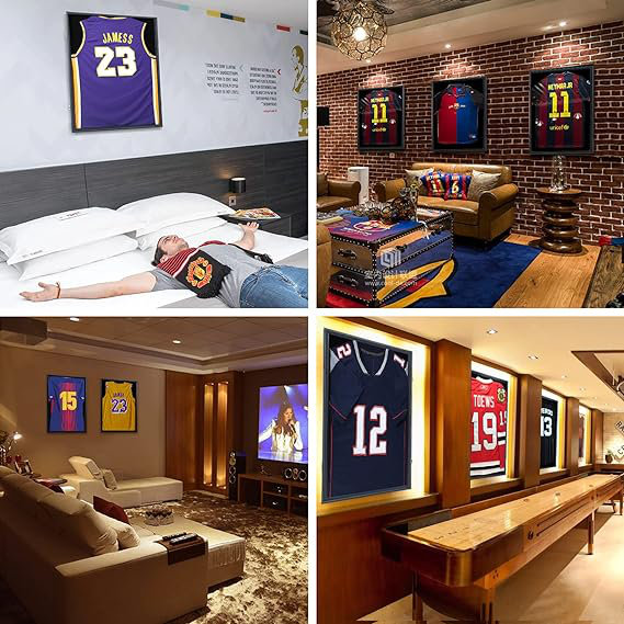 Jersey Frame Display Case, Large Shadow Box, Sports Jersey Display Case 98% UV Protection (Set of 3)