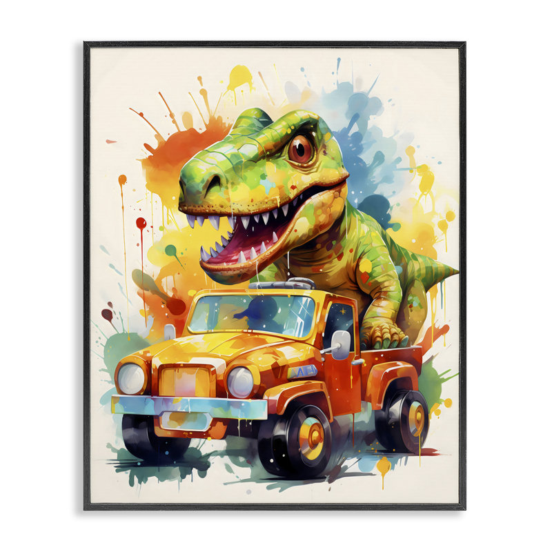 Giclée encadrée d'une voiture Dino «Riding In Back», conception par Creative Studio, H 14 po x l 11 po