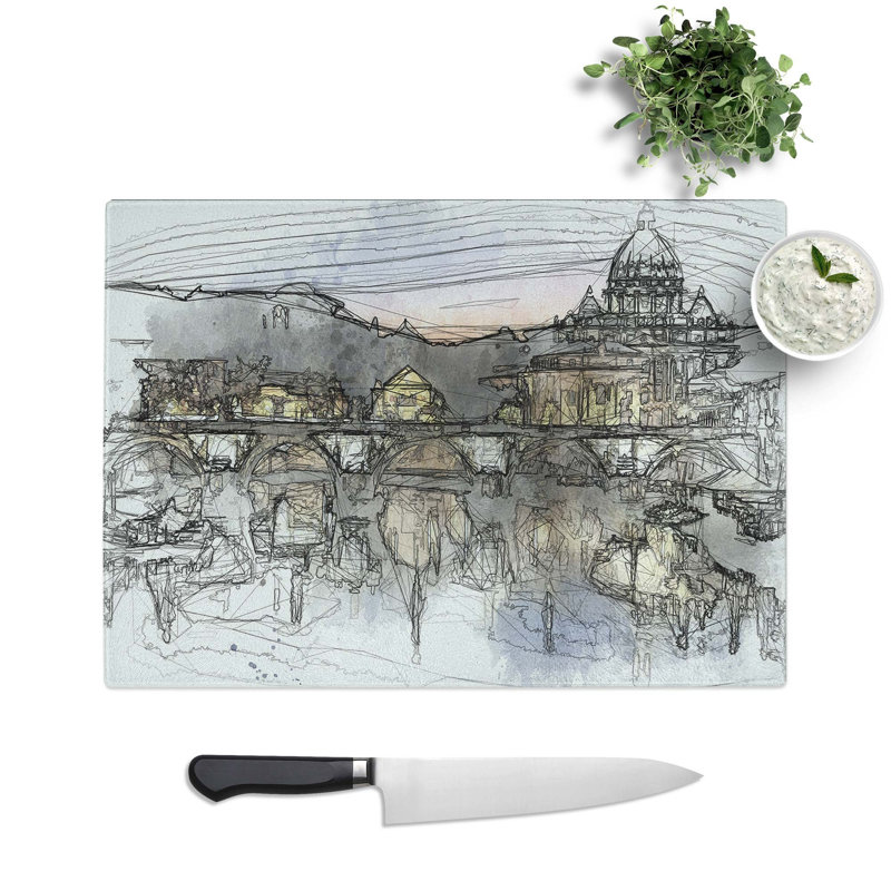 Tempered Glass St. Peter's Basilica in Rome Italy Chopping Board, 39 cm W x 28.5 cm L