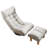 Corrigan Studio® Adjustable Reclining Ergonomic Swiveling Floor Game Chair with Footrest in White-1153238526