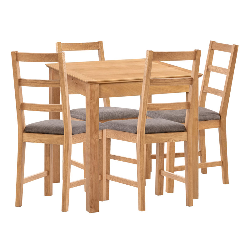4 - Person Solid Oak Dining Set, Grey