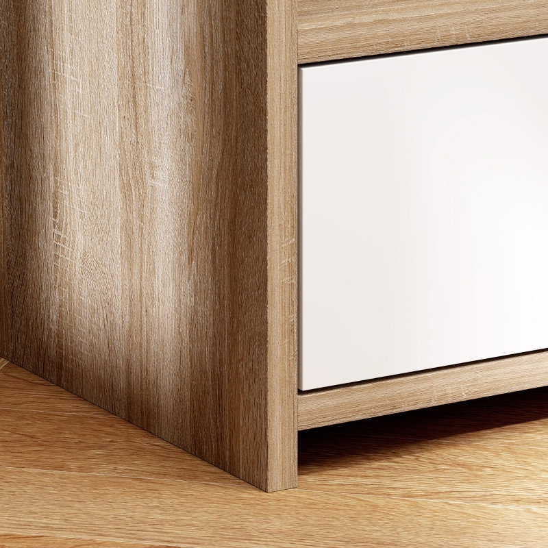 40 cm W Bedside Table, Natural Wood